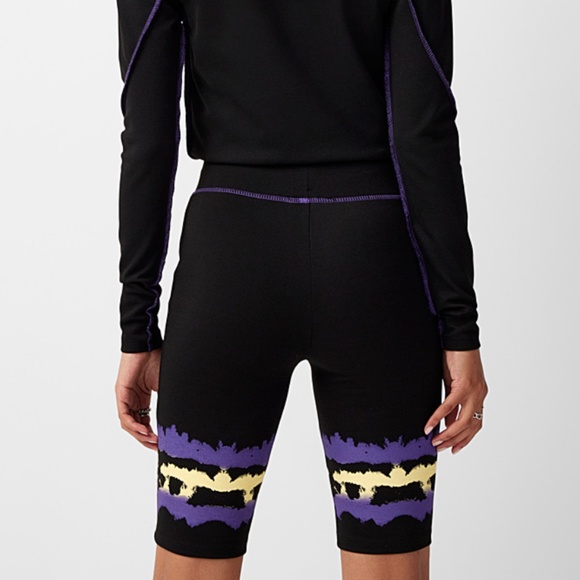 Local Heroes black fantasy colourful seams biker short NWT - Picture 2 of 9